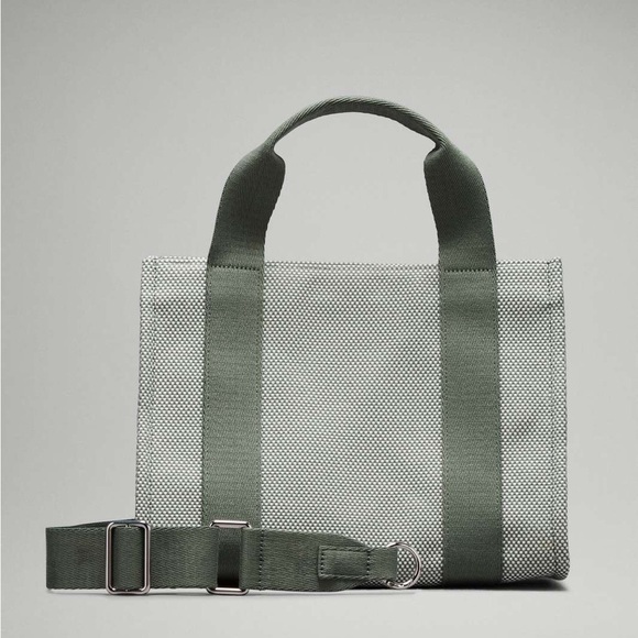 Two Tone Canvas Tote Bag Mini 4.5L - Grey Eucalyptus Light Ivory - Picture 3 of 3